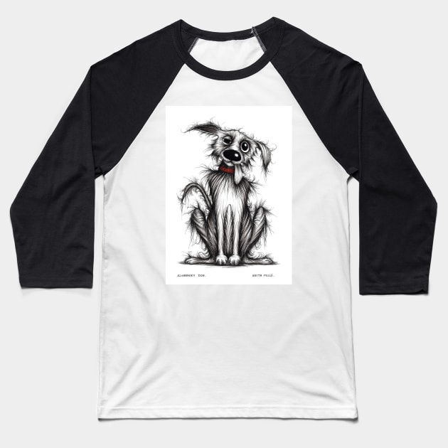 Slobbery dog Baseball T-Shirt by Keith Mills